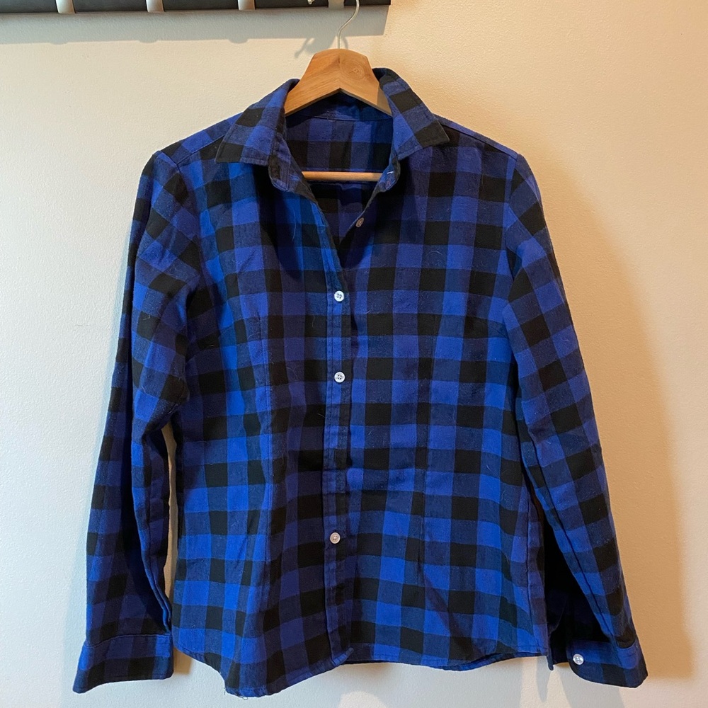 Blue and Black Plaid Women’s Shirt